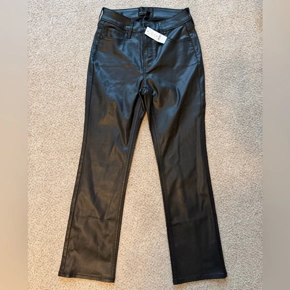 NWT WHBM Coated Kick Flare Jean in Vegas Coated Black size 00 - Picture 6 of 13